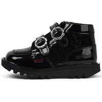 Kickers Toddler Kick Hi Meadow Patent Leather Boots - Black