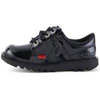 Kickers Junior Kick Lo Patent Leather Shoes - Black