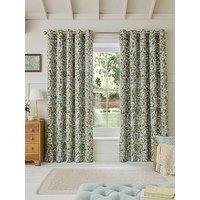 William Morris At Home Honeysuckle Lined Blackout Curtains - Blue