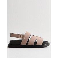 New Look Faux Leather Chunky Strap Sandals - Pink
