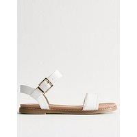 New Look Stitch Detail Open Toe Sandals - White