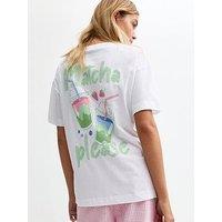 New Look Matcha Oversized T-Shirt - White