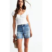 New Look A-Line Denim Shorts - Blue