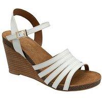 Ravel Findon Wedge Sandals - White Leather