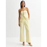 New Look Light Yellow Straight Leg Tailored Trousers
