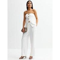 New Look White Straight Leg Tailored Trousers