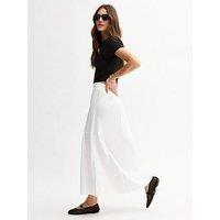 New Look Pleated Midi Skirt - White
