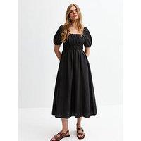New Look Puff Sleeve Midi Dress - Black
