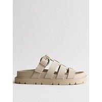 New Look Faux Suede Gladiator Mule Sandals - Off White