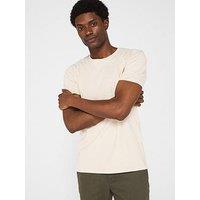 Selected Homme Aspen Slub Short Sleeve Crew Neck T-Shirt - Beige