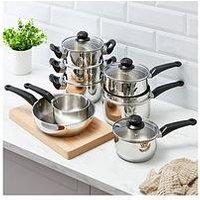 Swan Townhouse 8-Piece Stainless Steel Pan Set