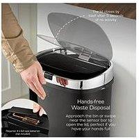 Swan Townhouse 50-Litre Square Sensor Bin - Black