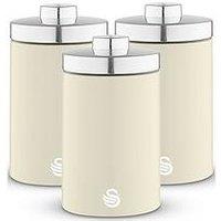 Swan Townhouse Set Of 3 Storage Canisters For Coffee/Sugar/Tea- Cream