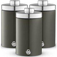 Swan Townhouse Set Of 3 Storage Canisters For Coffee/Sugar/Tea - Graphite Grey