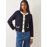 Monsoon Nancy Knitted Jacket - Navy