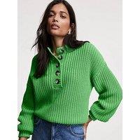 Mint Velvet Button Detail Jumper - Green