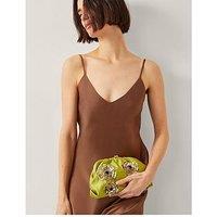 Monsoon Sora Embellished Clutch - Olive