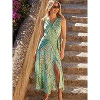Sosandar Flutter Sleeve Shift Dress - Green