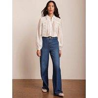Mint Velvet Indigo Wash Wide Jeans - Blue