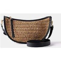 Mint Velvet Neutral Woven Cross Body Bag