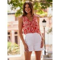 Sosandar Tailored Side Zip Short - White