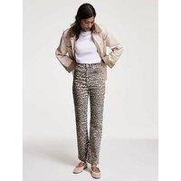 Mint Velvet Leopard Print Slim Jeans - Beige