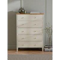 Julian Bowen Coxmoor 5 Drawer Wide Chest - Contains Solid Oak