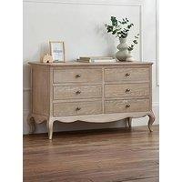 Julian Bowen Camille Ready Assembled 6 Drawer Wide Chest - Contains Solid Oak