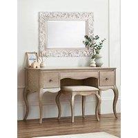 Julian Bowen Camille Ready Assembled Dressing Table And Stool Set - Contains Solid Oak