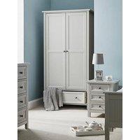 Julian Bowen Maine 2 Door, 2 Drawer Combination Wardrobe - Dove Grey