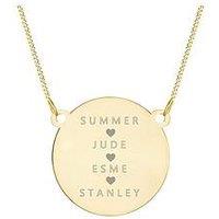 The Love Collection Gold Plated Sterling Silver Personalised Heart Name Necklace (Character Limit To 32)