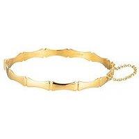 The Love Collection 9Ct Rolled Gold Bamboo Polished Hinged Bangle