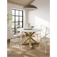 Lpd Home Fitzroy Set Of 2 Cane Dining Chairs - White