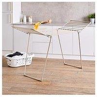 Tower Winged Foldable Clothes Airer, Anti-Slip Feet, Latte