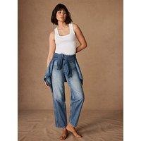 Mint Velvet Midi Indigo Relaxed Tapered Boyfriend Jeans - Blue