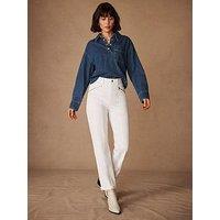 Mint Velvet Sculpting Slim Biker Detail Jeans - White