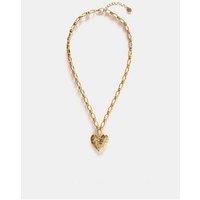 Mint Velvet Tone Heart Chain Necklace - Gold