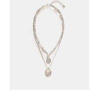 Mint Velvet Silver Tone Layered Necklace - Silver