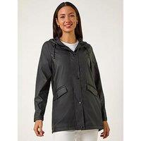Roman Rain Resistant Hooded Jacket - Black