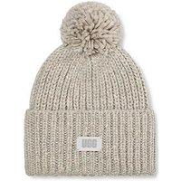 Ugg Airy Child Knit Chunky Pom Cuff Hat - Grey