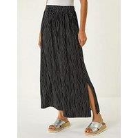 Roman Swirl & Spot Print A-Line Skirt - Black