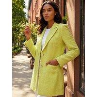 Roman Longline Boucle Textured Jacket - Lime