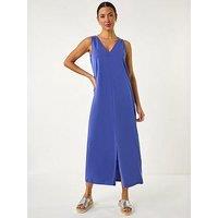 Roman Soft Pique Stretch Midi Dress - Blue
