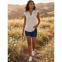 Roman Lace Yoke Floral Blouse - Pink