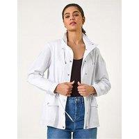 Roman Buttoned Safari Jacket - White