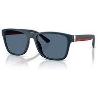 Polo Ralph Lauren 0Ph4229U Square Sunglasses- Black/Red