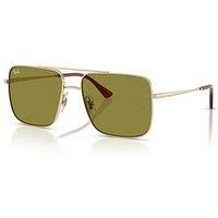 Ray-Ban Ray Ban 0Rb3758 Square Sunglasses- Gold