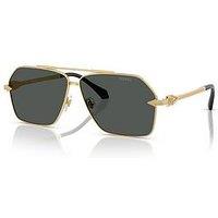 Versace 0Ve2284 Aviator Sunglasses- Gold