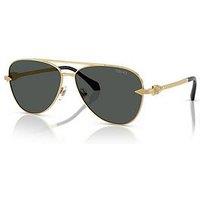 Versace 0Ve2283 Aviator Sunglasses- Gold