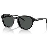 Emporio Armani 0Ea4247U Round Sunglasses- Black